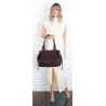 Torebka damska shopper A4 kuferek elegancka torba do pracy NS977 Bordowa
