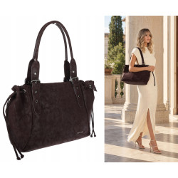 Torebka damska shopper A4 kuferek elegancka torba do pracy NS977 Bordowa