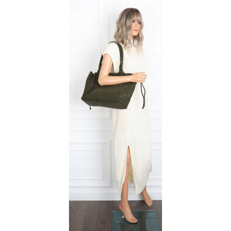 Torebka damska shopper A4 kuferek elegancka torba do pracy NS977 Zielona