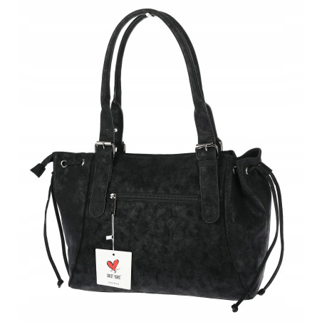 Torebka damska shopper A4 kuferek na ramię torba do pracy NS977 Czarna