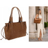 Torebka damska shopper A4 kuferek elegancka torba do pracy NS977 Brązowa