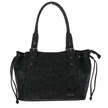 Torebka damska shopper A4 kuferek na ramię torba do pracy NS977 Czarna