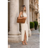 Torebka damska shopper A4 kuferek elegancka torba do pracy NS977 Brązowa