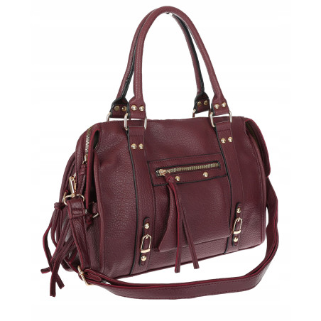 Torebka damska shopper kuferek elegancka torba modna do pracy HJ812 Bordowa
