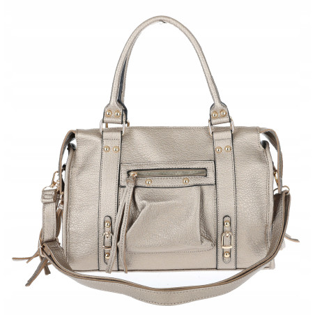 Torebka damska shopper kuferek elegancka torba do pracy do ręki HJ812 Złota
