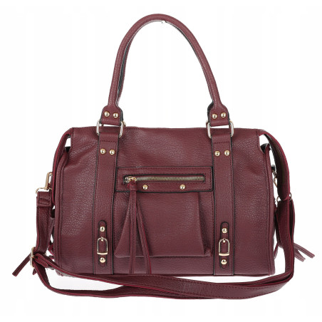 Torebka damska shopper kuferek elegancka torba modna do pracy HJ812 Bordowa