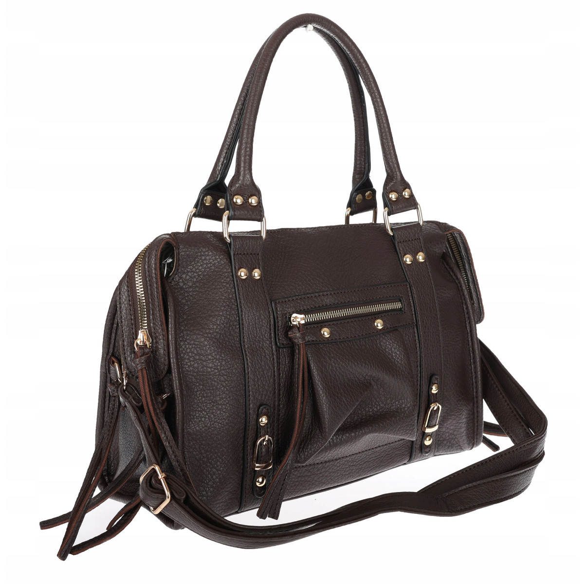 Torebka damska shopper kuferek elegancka torba do pracy HJ812 Czekoladowa