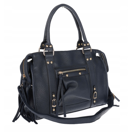 Torebka damska shopper A4 kuferek elegancka torba do pracy HJ812 Granatowa