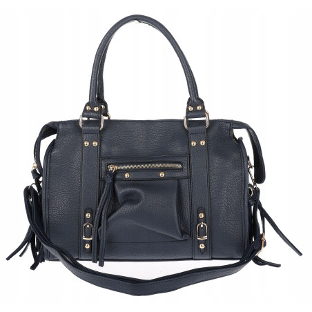 Torebka damska shopper A4 kuferek elegancka torba do pracy HJ812 Granatowa