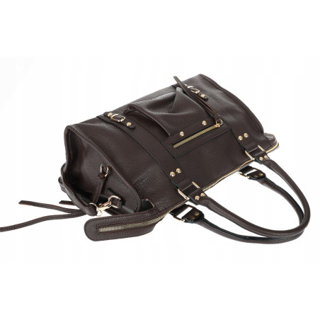 Torebka damska shopper kuferek elegancka torba do pracy HJ812 Czekoladowa