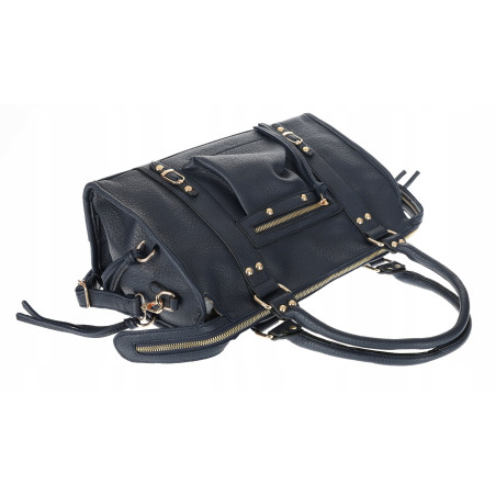 Torebka damska shopper A4 kuferek elegancka torba do pracy HJ812 Granatowa