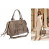 Torebka damska shopper A4 kuferek elegancka torba do pracy HJ812 Beżowa