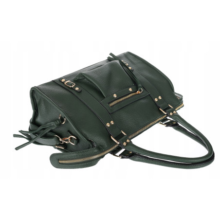 Torebka damska shopper A4 kuferek elegancka torba do pracy HJ812 Zielona