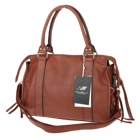 Torebka damska shopper A4 kuferek elegancka torba do pracy HJ812 Brązowa