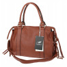 Torebka damska shopper A4 kuferek elegancka torba do pracy HJ812 Brązowa