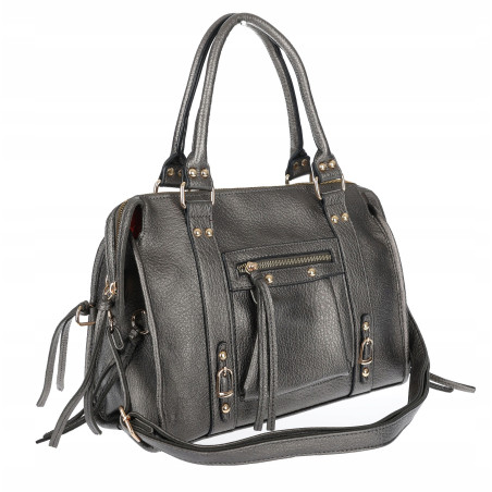 Torebka damska shopper A4 kuferek elegancka torba do pracy HJ812 Szara