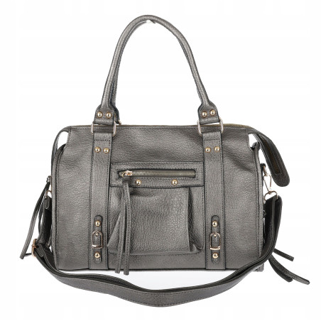 Torebka damska shopper A4 kuferek elegancka torba do pracy HJ812 Szara