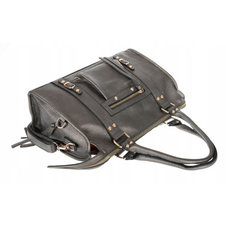 Torebka damska shopper A4 kuferek elegancka torba do pracy HJ812 Szara