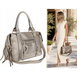 Torebka damska shopper kuferek elegancka torba do pracy do ręki HJ812 Złota