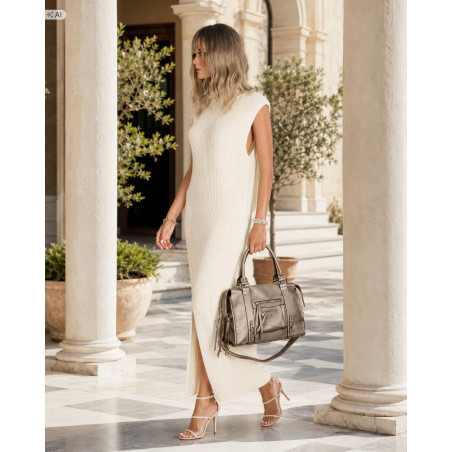 Torebka damska shopper kuferek elegancka torba do pracy do ręki HJ812 Złota