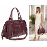 Torebka damska shopper kuferek elegancka torba modna do pracy HJ812 Bordowa