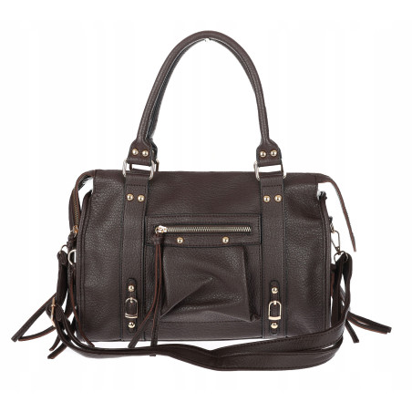 Torebka damska shopper kuferek elegancka torba do pracy HJ812 Czekoladowa
