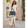 Torebka damska shopper A4 kuferek elegancka torba do pracy HJ812 Granatowa
