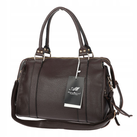 Torebka damska shopper kuferek elegancka torba do pracy HJ812 Czekoladowa