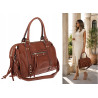 Torebka damska shopper A4 kuferek elegancka torba do pracy HJ812 Brązowa
