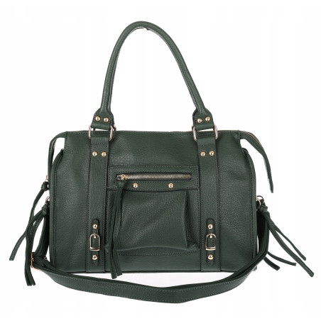 Torebka damska shopper A4 kuferek elegancka torba do pracy HJ812 Zielona