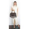 Torebka damska shopper kuferek elegancka torba do pracy HJ812 Czekoladowa
