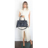 Torebka damska shopper A4 kuferek elegancka torba do pracy HJ812 Granatowa