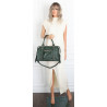 Torebka damska shopper A4 kuferek elegancka torba do pracy HJ812 Zielona
