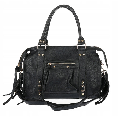 Torebka damska shopper A4 kuferek elegancka torba do pracy HJ812 Czarna