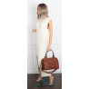 Torebka damska shopper A4 kuferek elegancka torba do pracy HJ812 Brązowa