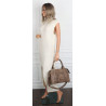 Torebka damska shopper A4 kuferek elegancka torba do pracy HJ812 Beżowa