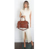 Torebka damska shopper A4 kuferek elegancka torba do pracy HJ812 Brązowa