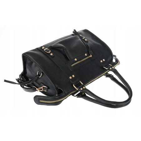 Torebka damska shopper A4 kuferek elegancka torba do pracy HJ812 Czarna