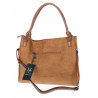 Torebka damska shopper worek zamszowa boho frędzle na ramię MC796 Brązowa