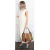 Torebka damska shopper worek zamszowa boho frędzle na ramię MC796 Brązowa