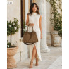 Torebka damska shopper worek zamszowa modna lekka torba pasek L540 Zielona