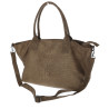 Torebka damska shopper worek zamszowa modna lekka torba pasek L540 Zielona