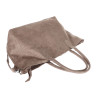 Torebka damska shopper worek zamszowa modna lekka torba L540 Beżowa Mud