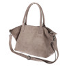 Torebka damska shopper worek zamszowa modna lekka torba L540 Beżowa Mud