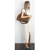 Torebka damska shopper worek zamszowa modna lekka torba pasek L540 Zielona