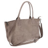 Torebka damska shopper worek zamszowa modna lekka torba L540 Beżowa Mud