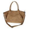 Torebka damska shopper worek zamszowa modna lekka torba pasek L540 Brązowa