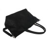 Torebka damska shopper worek zamszowa modna lekka torba pasek L540 Czarna