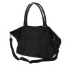 Torebka damska shopper worek zamszowa modna lekka torba pasek L540 Czarna