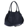 Torebka damska shopper worek zamszowa modna lekka torba L540 Granatowa